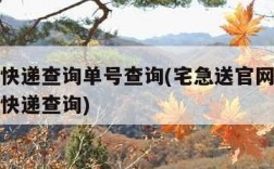 宅急送快递查询单号查询(宅急送官网快递单号查询快递查询)