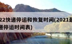 2022快递停运和恢复时间(2021最新快递停运时间表)