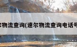 速尔物流查询(速尔物流查询电话号码)