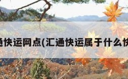 汇通快运网点(汇通快运属于什么快递)