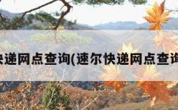 速尔快递网点查询(速尔快递网点查询官网)