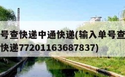 输入单号查快递中通快递(输入单号查快递物流中通快递77201163687837)