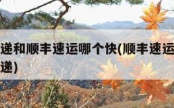顺丰快递和顺丰速运哪个快(顺丰速运快还是顺丰快递)