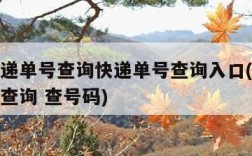 顺丰快递单号查询快递单号查询入口(顺丰快递单号查询 查号码)