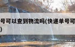 快递单号可以查到物流吗(快递单号可以查到物品吗)