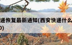 西安快递恢复最新通知(西安快递什么时候停运2020)