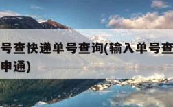 输入单号查快递单号查询(输入单号查快递单号查询申通)