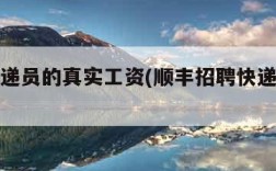 顺丰快递员的真实工资(顺丰招聘快递员要求如下)