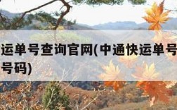 中通快运单号查询官网(中通快运单号查询官网电话号码)