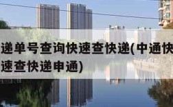 中通快递单号查询快速查快递(中通快递单号查询快速查快递申通)