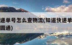 知道快递单号怎么查物流(知道快递单号怎么查物流圆通)