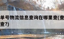 查快递单号物流信息查询在哪里查(查快递单号在哪查?)