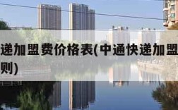 中通快递加盟费价格表(中通快递加盟费用和盈利规则)