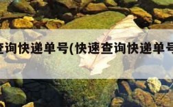 快速查询快递单号(快速查询快递单号 单号查询)