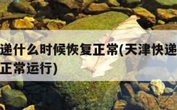 天津快递什么时候恢复正常(天津快递什么时候恢复正常运行)