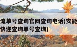 安能物流单号查询官网查询电话(安能物流单号查询快递查询单号查询)