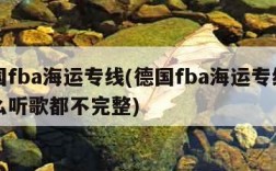 德国fba海运专线(德国fba海运专线为什么听歌都不完整)