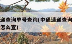 中通速递查询单号查询(中通速递查询单号查询跟踪怎么查)