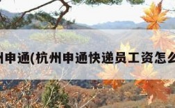 杭州申通(杭州申通快递员工资怎么样)