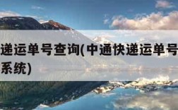中通快递运单号查询(中通快递运单号查询追踪查询系统)