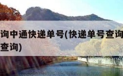 快递查询中通快递单号(快递单号查询中通快递单号查询)