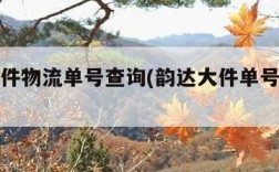 韵达大件物流单号查询(韵达大件单号查询单号)