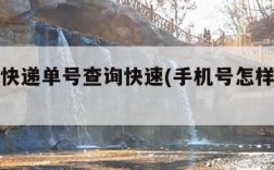 手机号快递单号查询快速(手机号怎样查快递)