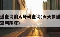 天天快递查询输入号码查询(天天快递查询快递单号查询跟踪)