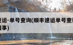 顺丰速运-单号查询(顺丰速运单号查询不到怎么回事)