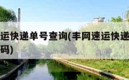 丰网速运快递单号查询(丰网速运快递单号查询取件码)