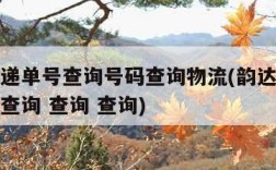韵达快递单号查询号码查询物流(韵达快递查询单号查询 查询 查询)