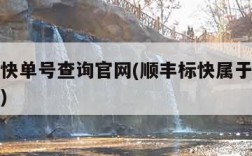 顺丰标快单号查询官网(顺丰标快属于什么快递公司)