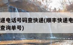 顺丰快递电话号码查快递(顺丰快递电话号码查快递查询单号)