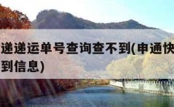 申通快递递运单号查询查不到(申通快递单号查询不到信息)