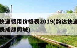 韵达快递费用价格表2019(韵达快递费用价格表成都同城)