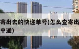 怎么查寄出去的快递单号(怎么查寄出去的快递单号中通)