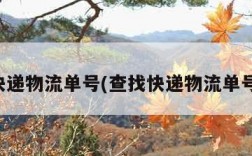 查找快递物流单号(查找快递物流单号中通)
