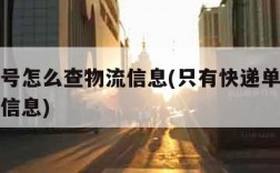快递单号怎么查物流信息(只有快递单号怎么查物流信息)