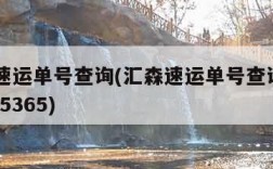 汇森速运单号查询(汇森速运单号查询h8200105365)