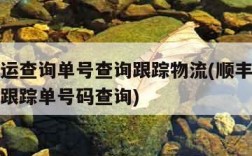 顺丰速运查询单号查询跟踪物流(顺丰速运单号查询跟踪单号码查询)