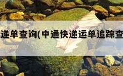 中通快递单查询(中通快递运单追踪查询单号)