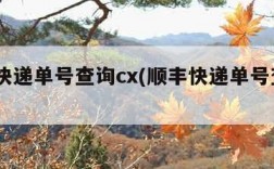 顺丰快递单号查询cx(顺丰快递单号查询cX)