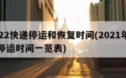2022快递停运和恢复时间(2021年快递停运时间一览表)