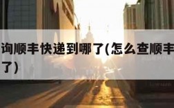 如何查询顺丰快递到哪了(怎么查顺丰快递走到哪里了)