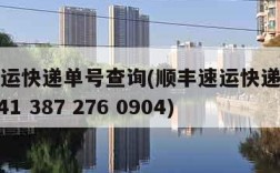 顺丰速运快递单号查询(顺丰速运快递单号查询SF141 387 276 0904)