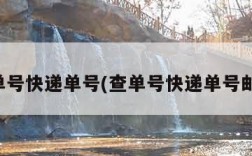 查单号快递单号(查单号快递单号邮政)