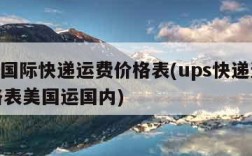 ups国际快递运费价格表(ups快递运费价格表美国运国内)