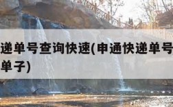 申通快递单号查询快速(申通快递单号查询快速查询单子)