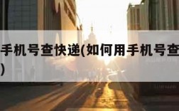 如何用手机号查快递(如何用手机号查快递信息查询)