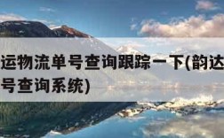 韵达快运物流单号查询跟踪一下(韵达快运查物流单号查询系统)